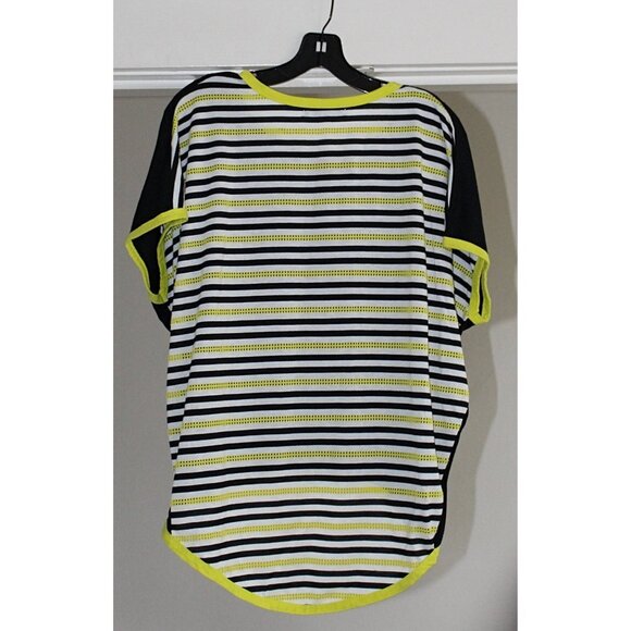 Vintage 1990s - Retro Natural Geometry Cocoon Top in Bright Neon - MTV Style - Picture 7 of 7